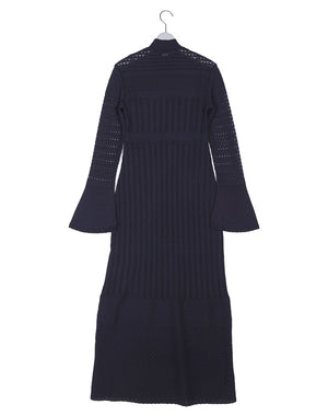 
                  
                    Load image into Gallery viewer, Lace Stripe Knitted Dress / 303165232002
                  
                