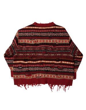 
                  
                    Load image into Gallery viewer, OVERSIZED FAIR-ISLE CARDIGAN / 307175242001
                  
                