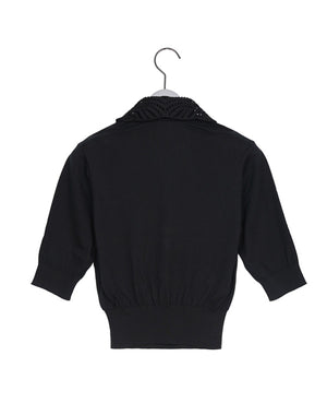 Embroidery Collar Knitted Top / 301165252002 – satoseni online