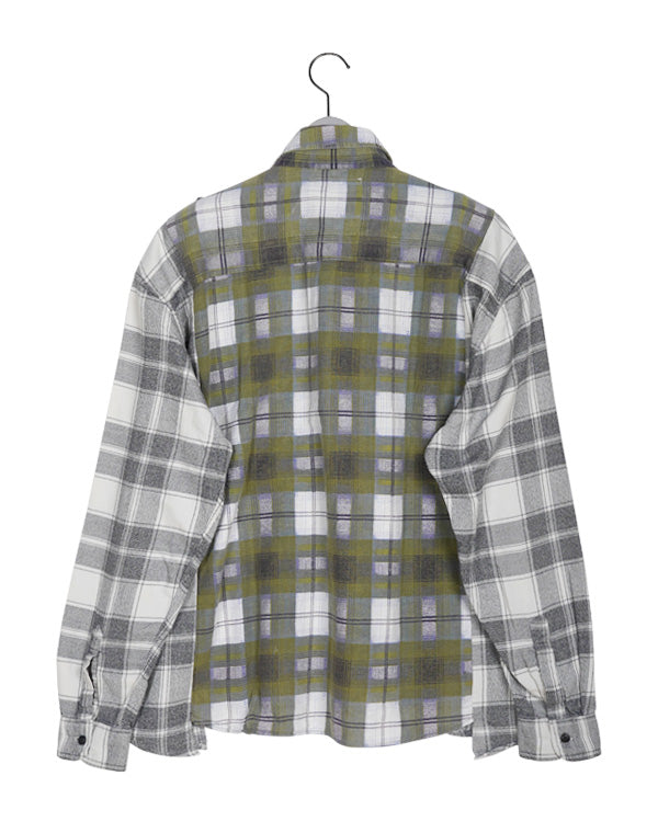 
                  
                    Load image into Gallery viewer, Flannel Shirt - &amp;gt; Ribbon Wide Shirt / 311332232002
                  
                