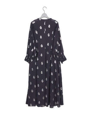 ne Quittez pas / Cotton Voile Foil Flower Print Sleeve Dress