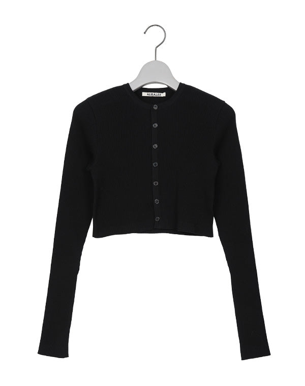 AURALEE オーラリー｜COTTON HIGH GAUGE RIB KNIT CROPPED CREW NECK