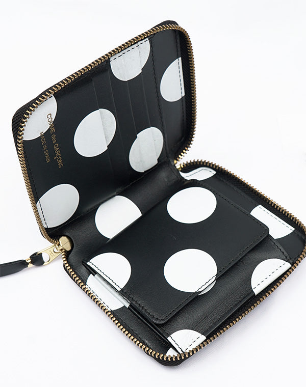 
                  
                    Load image into Gallery viewer, CLASSIC PRINT 二つ折りZIP財布 BLACK/DOT / 349135232005
                  
                