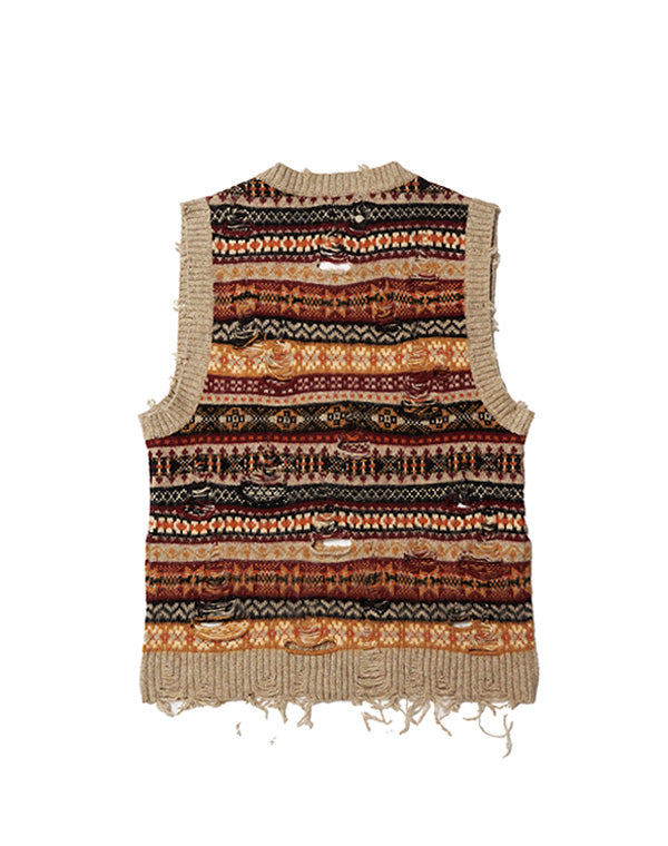 
                  
                    Load image into Gallery viewer, OVERSIZED FAIR-ISLE VEST / 310175242001
                  
                