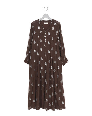 ne Quittez pas / Cotton Voile Foil Flower Print Sleeve Dress