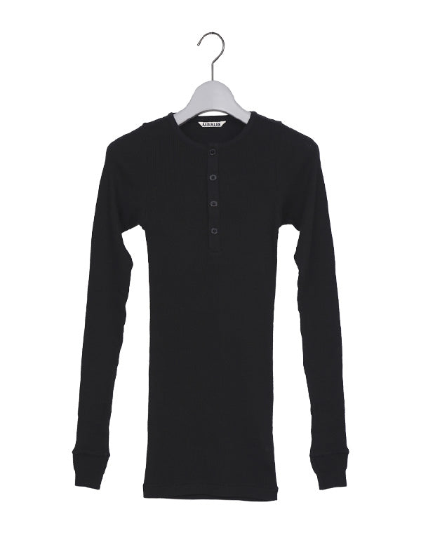 AURALEE オーラリー|Women ORGANIC SOFT RIB HENLEY NECK P/O|GEA AURALEE オーラリー|Women ORGANIC SOFT RIB HENLEY NECK P/O|GEA