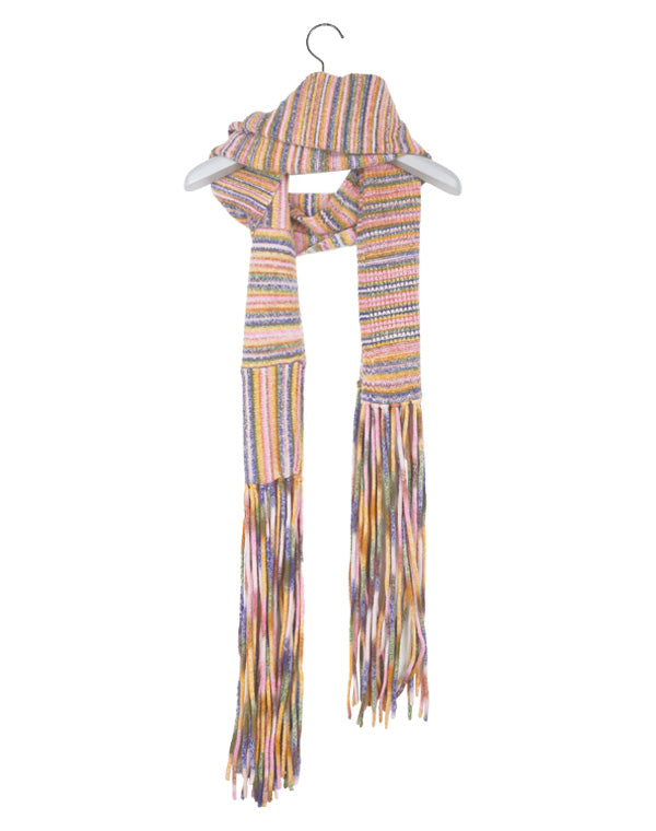 
                  
                    Load image into Gallery viewer, Drawing Border Knit Narrow Scarf / 349333232001
                  
                