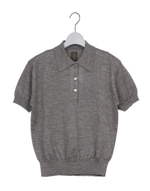 BATONER グレー ショートスリーブ ポロシャツ BATONER バトナー｜ Women CHOMA POLO SHORT SLEEVE BN-26SL-042｜GEA