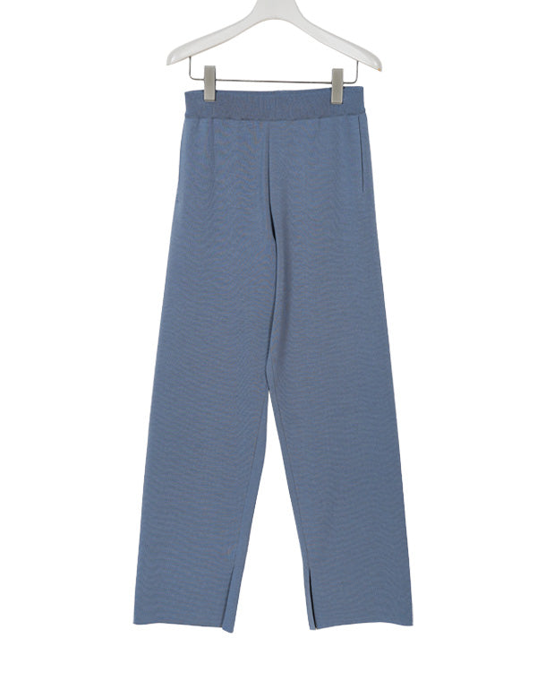 WOOL RECYCLE POLYESTER HIGH GAUGE KNIT PANTS / 316178241001
