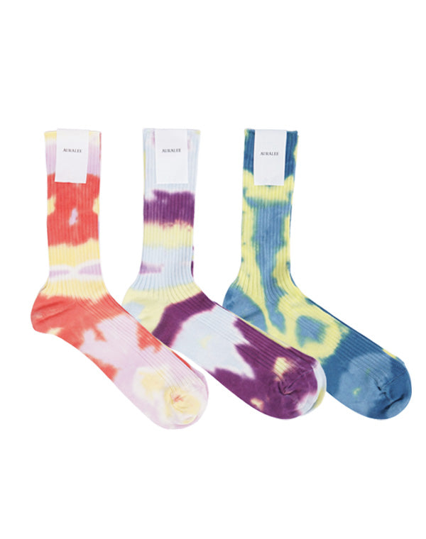 AURALEE オーラリー｜GIZA HIGH GAUGE TIE-DYE SOCKS A26SS05SX｜GEA