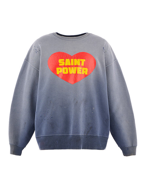 SAINT Mxxxxxx セントマイケル｜CRW NECK SWT/SAINT POWER/NAVY SM-HR1
