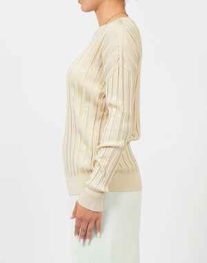 
                  
                    Load image into Gallery viewer, 【予約/10月中旬/12月上旬発送予定】mayuhada silk rib pullover / BDA24501LH
                  
                