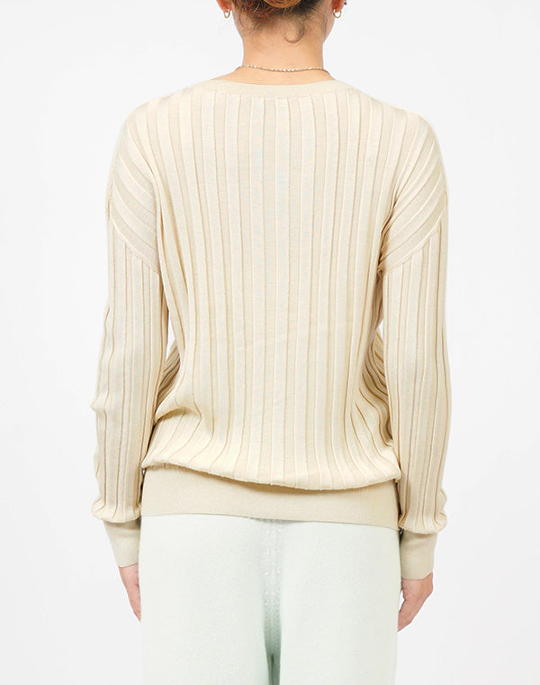 
                  
                    Load image into Gallery viewer, 【予約/10月中旬/12月上旬発送予定】mayuhada silk rib pullover / BDA24501LH
                  
                