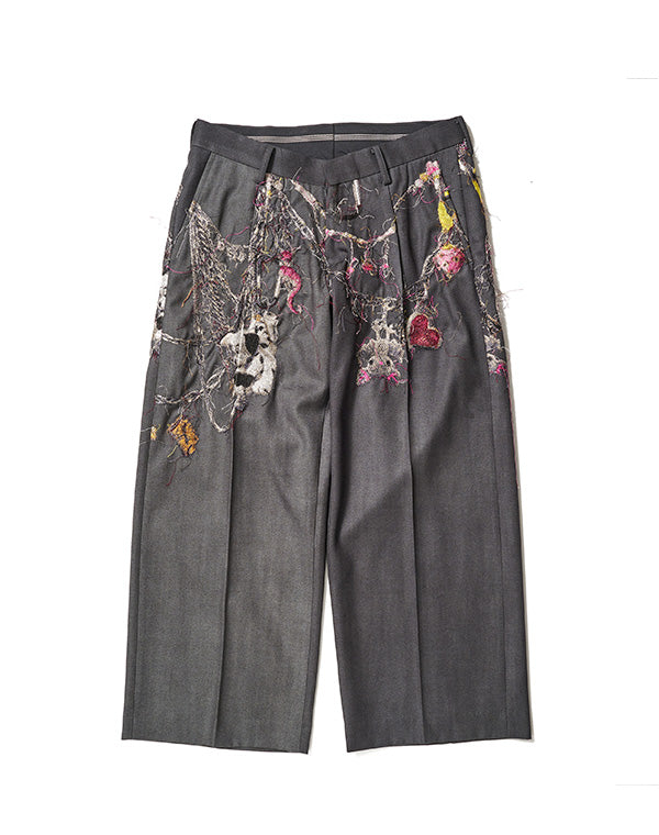EMBROIDERED CHAIN TAILORED TROUSERS / 315175252001 – satoseni