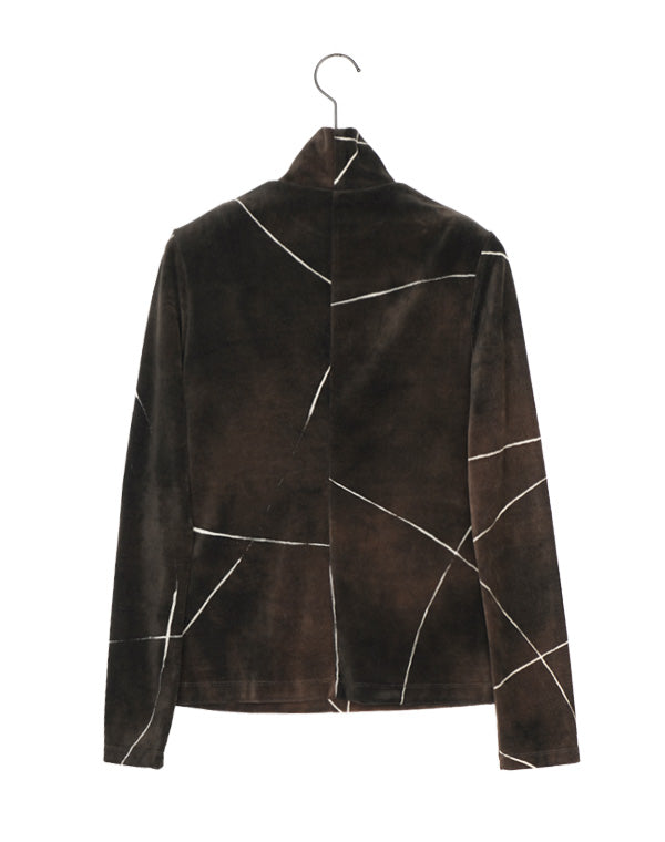 
                  
                    Load image into Gallery viewer, &amp;quot;Kintsugi&amp;quot; Velour Jersey High Neck Top / 301165242004
                  
                