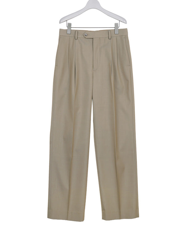 LIGHT WOOL MAX GABARDINE TWO-TUCK SLACKS / 315192252002 – satoseni