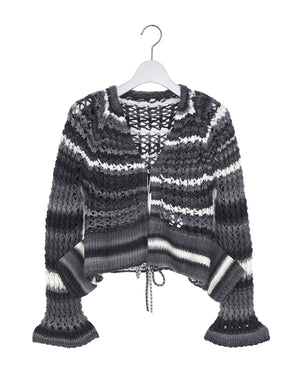 
                  
                    Load image into Gallery viewer, Face Hand Knit Cardigan / 308333242002
                  
                