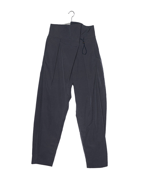 Split Yarn High Waisted Drawstring Trousers / 315165251001