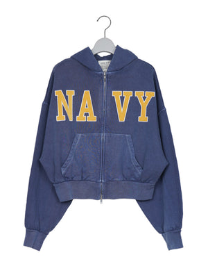 INSCRIRE / Navy Zip Hoodie / I25AW-BC113 – satoseni online store