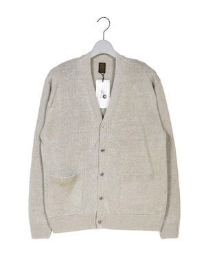 
                  
                    Load image into Gallery viewer, WASHED HIGH COUNT LINEN V CARDIGAN / 307335241003
                  
                