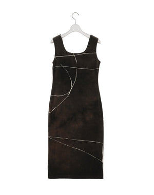 
                  
                    Load image into Gallery viewer, &amp;quot;Kintsugi&amp;quot; Velour Jersey Square Neck Sleeveless Dress / 303165242006
                  
                