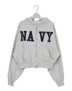 INSCRIRE / Navy Zip Hoodie / I25AW-BC113 – satoseni online store