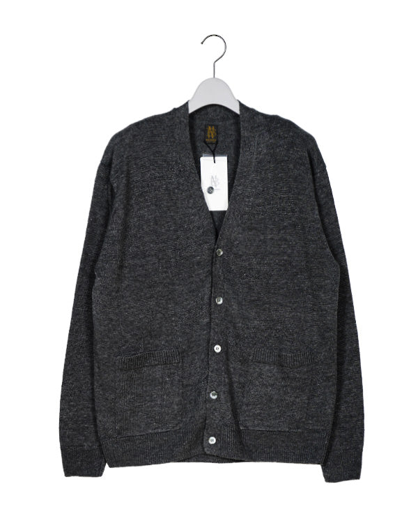 
                  
                    Load image into Gallery viewer, WASHED HIGH COUNT LINEN V CARDIGAN / 307335241003
                  
                