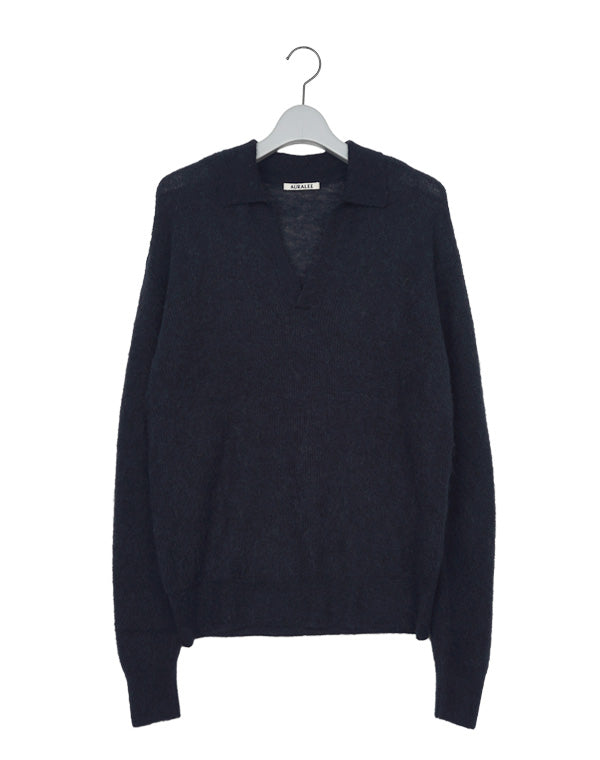 AURALEE オーラリー｜BABY SURI ALPACA SHEER KNIT SKIPPER POLO｜GEA