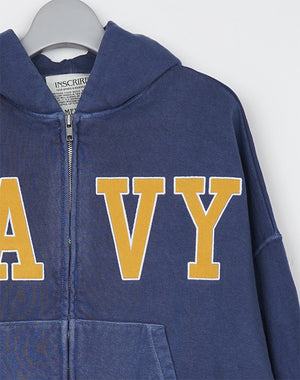 INSCRIRE / Navy Zip Hoodie / I25AW-BC113 – satoseni online store