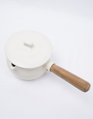 馬場勝文 / 耐熱ミルクパン蓋付き（白） – satoseni online store