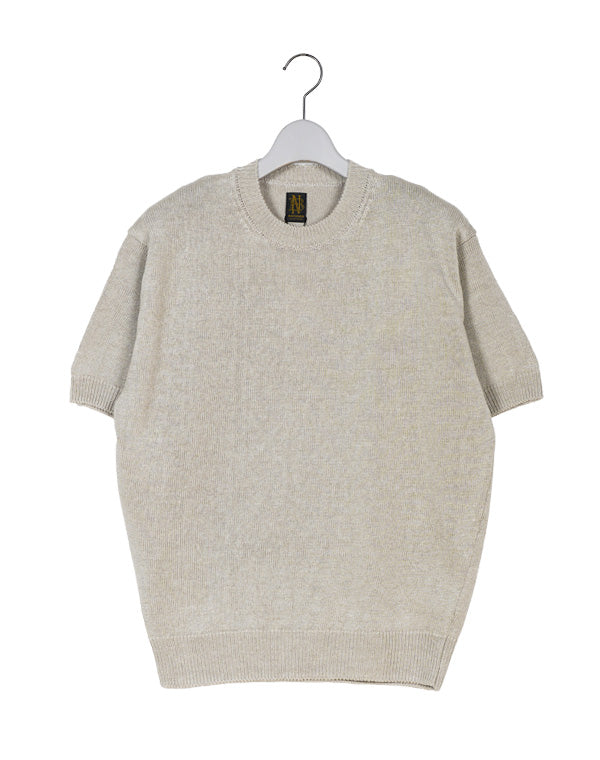 WASHED HIGH COUNT LINEN CREW NECK S/S / 304335241001