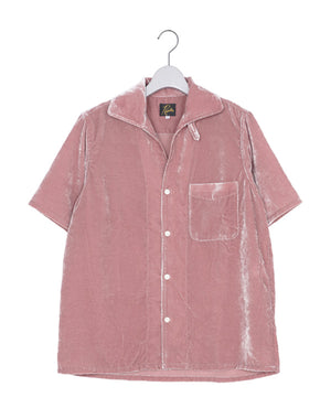 
                  
                    Load image into Gallery viewer, Italian Collar S/S Shirt-PE/R Velvet / 311332251003
                  
                