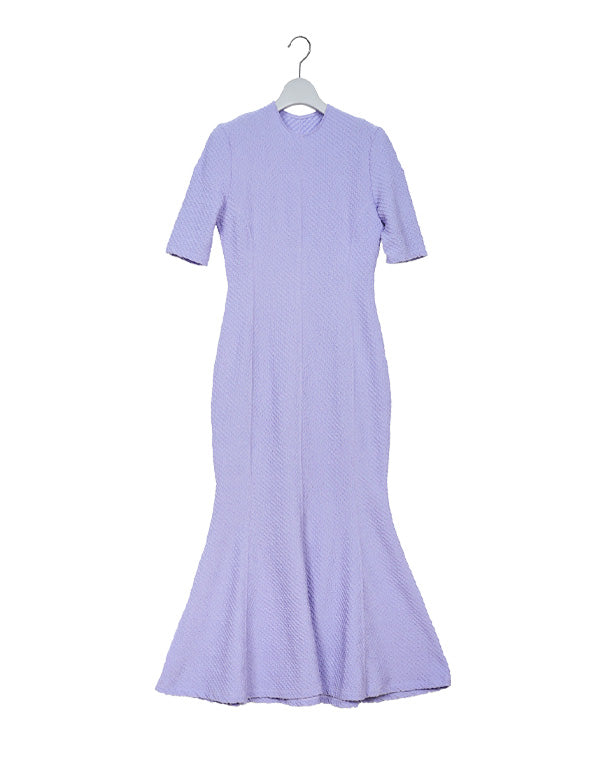 Shirring Jersey Jacquard Mermaid Dress / 303165241002