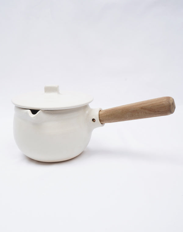 馬場勝文 / 耐熱ミルクパン蓋付き（白） – satoseni online store