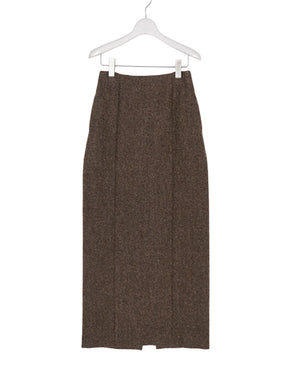 
                  
                    Load image into Gallery viewer, LAMA SHETLAND WOOL TWEED SKIRT / 320178242003
                  
                