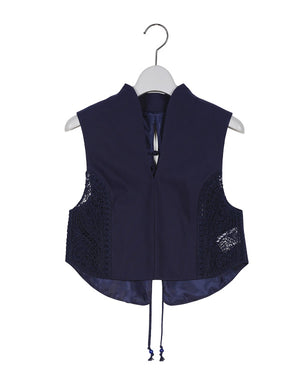 
                  
                    Load image into Gallery viewer, Cording Embroidery Detail Cotton Vest / 310165241001
                  
                