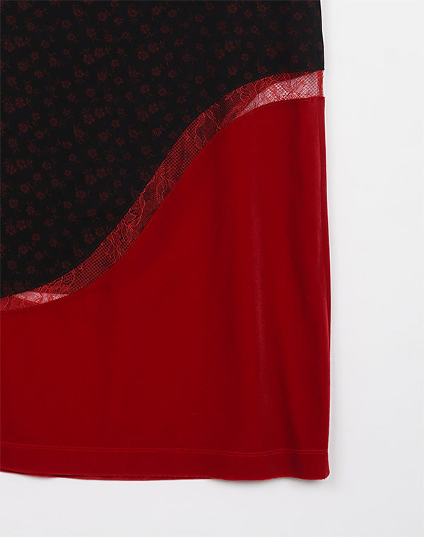 
                  
                    Load image into Gallery viewer, Cupro Triacetate Floral Jacquard Skirt / 320165252001
                  
                