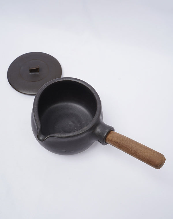 馬場勝文 / 耐熱ミルクパン蓋付き（黒） – satoseni online store