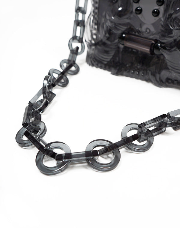 
                  
                    Load image into Gallery viewer, Transparent Sculptural Mini Chain Bag / 335165241001
                  
                