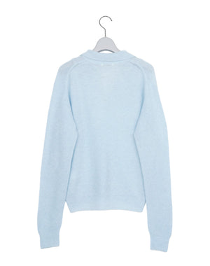 BABY SURI ALPACA SHEER KNIT SKIPPER POLO / 301178252002 – satoseni