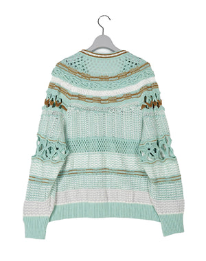 
                  
                    Load image into Gallery viewer, Bamboo Basket Pattern Knitted Cardigan
                  
                