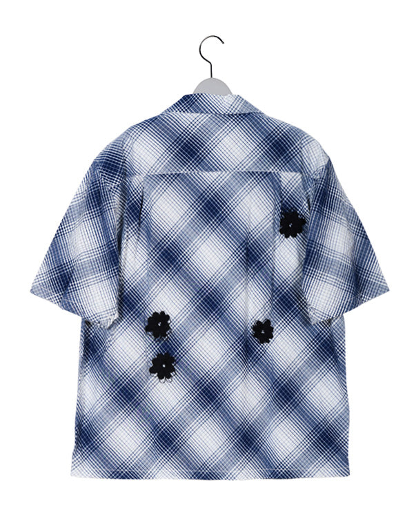 
                  
                    Load image into Gallery viewer, Hand Embroidery Ombre Plaid SS Shirt / 311846241001
                  
                