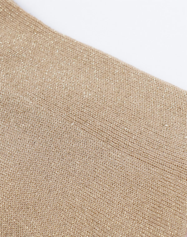 
                  
                    Load image into Gallery viewer, Lurex Fine Ribbed Knee High Socks / 336170252001
                  
                