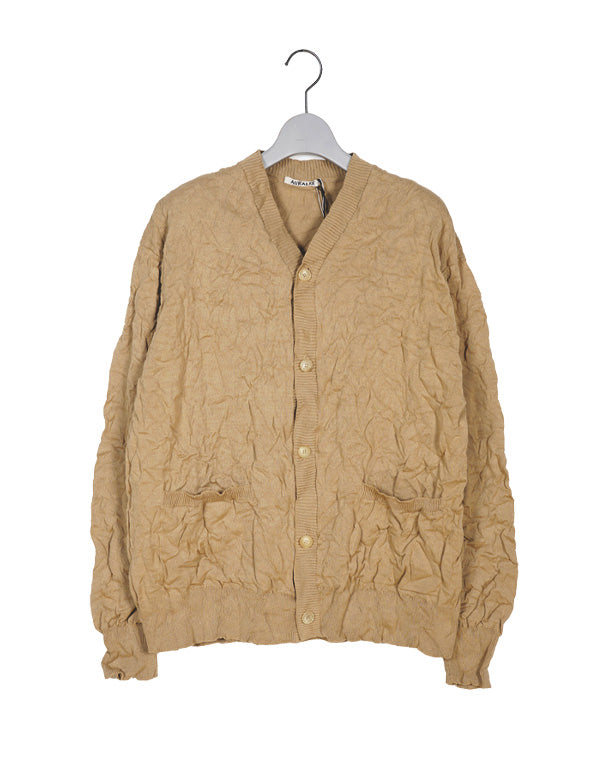 WRINKLED DRY COTTON KNIT CARDIGAN / 307192241001