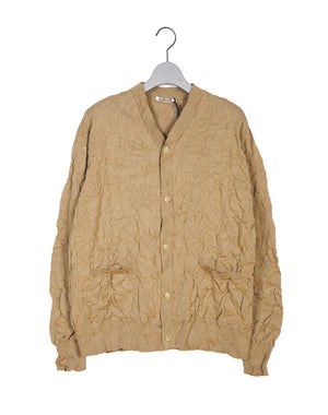 
                  
                    Load image into Gallery viewer, WRINKLED DRY COTTON KNIT CARDIGAN / 307192241001
                  
                