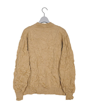 
                  
                    Load image into Gallery viewer, WRINKLED DRY COTTON KNIT CARDIGAN / 307192241001
                  
                