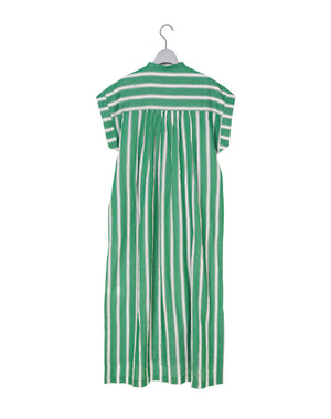 
                  
                    Load image into Gallery viewer, Cotton Voile Stripe Frill Sleeveless Shirt Dress / 303237241009
                  
                
