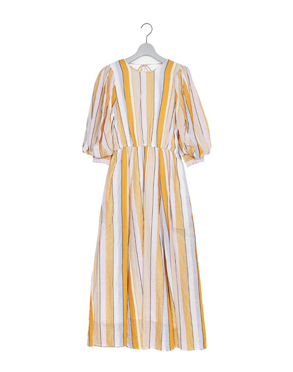 ワンピース Cotton Voile Check Volume Sleeve Dress Cotton Voile Check Volume Sleeve Dress | Pasand by ne