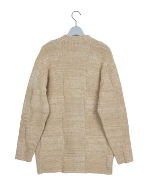 AURALEE オーラリー｜ STRUCTURED COTTON LINEN PANEL KNIT CARDIGAN