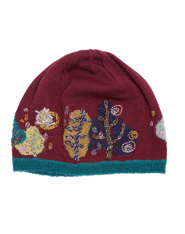SALE】秋の森柄インターシャ刺繍入りニット帽 / BDA07414WA – satoseni